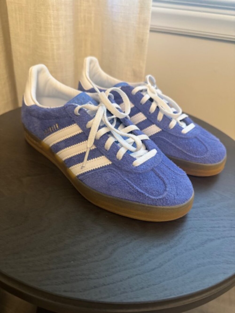 adidas Women's Blue and White Suede Sneakers - Picture 6 of 10